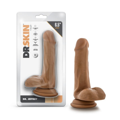 DR. SKIN DR. JEFFREY 6.5IN DILDO W/ BALLS TAN