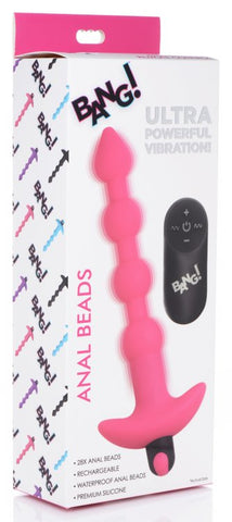 BANG! VIBRATING SILICONE ANAL BEADS & REMOTE PINK