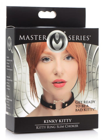 MASTER SERIES KINKY KITTY RING SLIM CHOKER BLACK